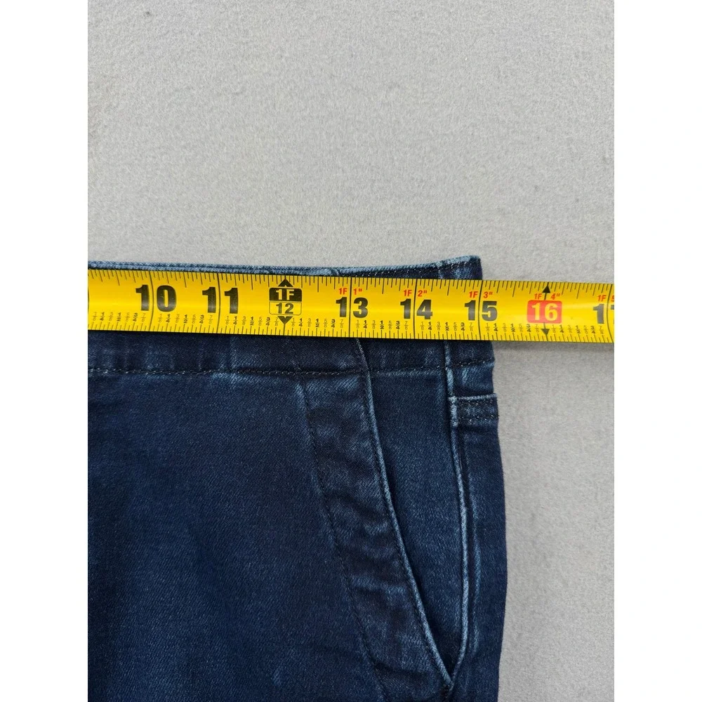 Paige Indio Zip Short Dark Blue Flare Leg Trouser Jeans Womens 27 (30x32) Boho
